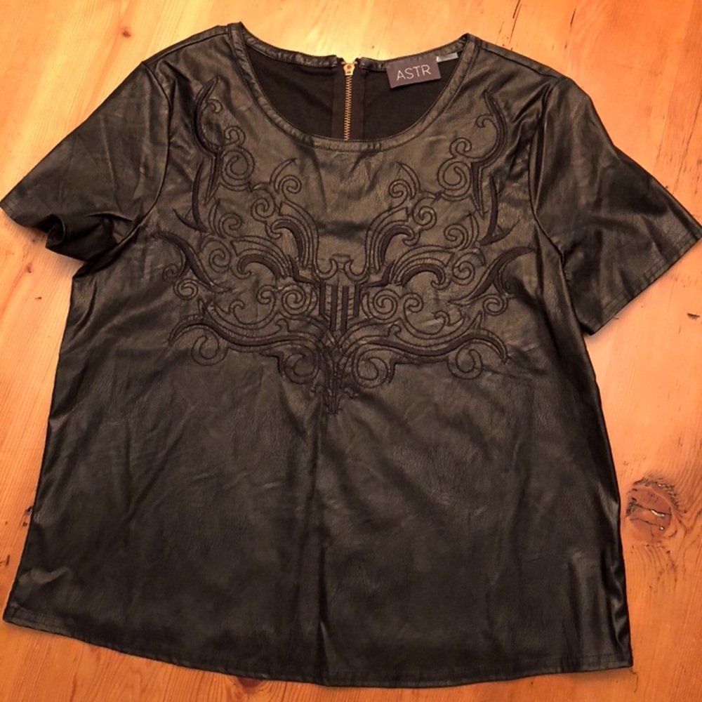 ASTR Faux Leather Top
